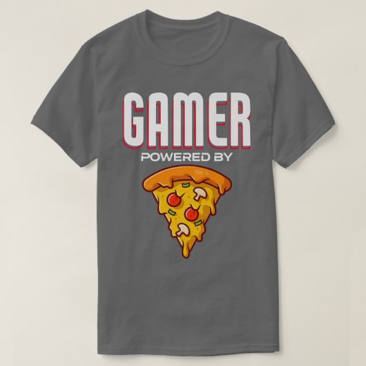 Gamer mit Pizza T-Shirt (Design vorne)