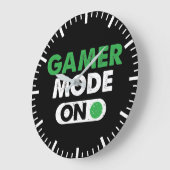 Gamer Mode On - Funny Video Gamer, Gaming Humor Große Wanduhr (Winkel)