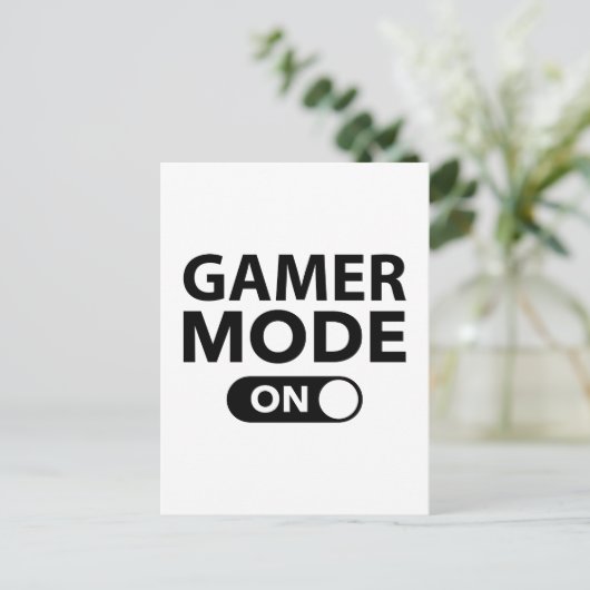 Gamer-Modus eingeschaltet Postkarte (Stehend Vorderseite)