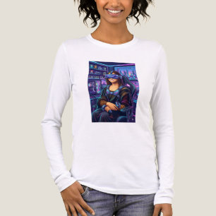 Gamer Mona Lisa VR-Headset Lustige Cyberpunk-Kunst Tri-Blend Shirt