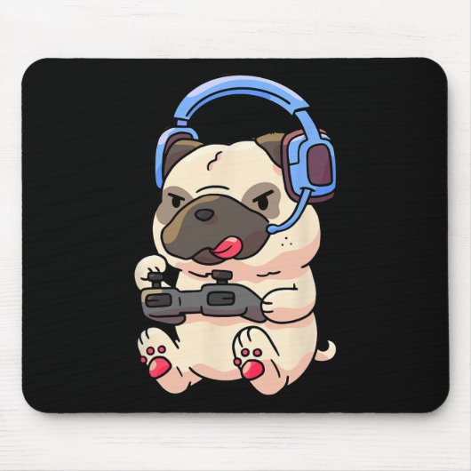 Gamer Mops Gaming Möpse Videospiel Geschenk Mousepad (Vorne)