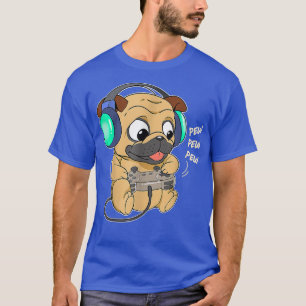 Gamer Mops Gaming Möpsen Videospiel Lover Niedlich T-Shirt