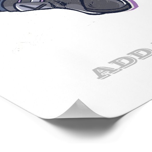 Gamer Mops Ninja Neon Look Teens Graphics Geschenk Poster (Ecke)