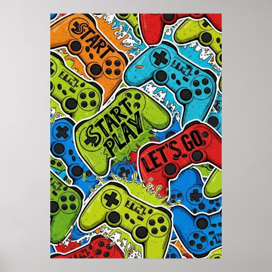 Gamer-Muster-Plakat Poster (Vorne)