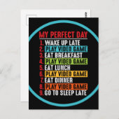 Gamer My Perfect Day Play Video Games Postkarte (Vorne/Hinten)