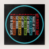 Gamer My Perfect Day Play Video Games Puzzle (Horizontal)