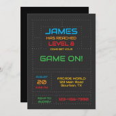 Gamer nächste Stufe Geburtstag Einladung (Vorne/Hinten)