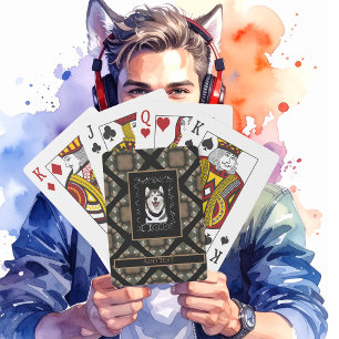 Gamer Name & Foto Tan/Brown/Black Spielkarten