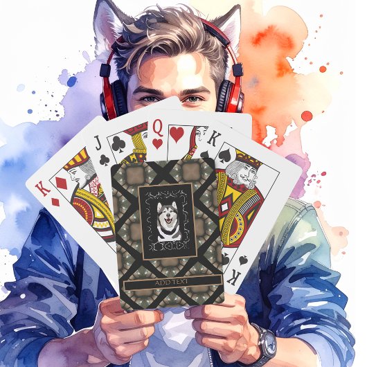 Gamer Name & Foto Tan/Brown/Black Spielkarten