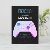 GAMER NEON GAME CONTROLLER EINLADUNG (Stehend Vorderseite)