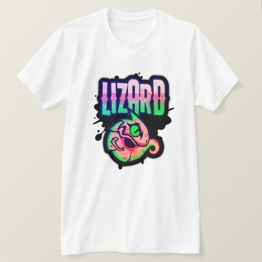 Gamer Neon Limon Lizard Splash T-Shirt (Design vorne)