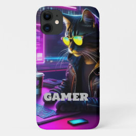 Gamer Neon Twilight Cat iPhone Fall Case-Mate iPhone Hülle