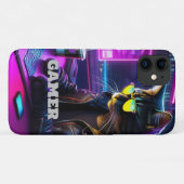 Gamer Neon Twilight Cat iPhone Fall Case-Mate iPhone Hülle (Rückseite (Horizontal))
