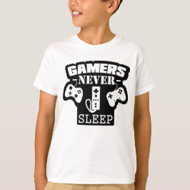 Gamer Never Sleep - Funny Gaming T - Shirt für wah