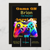 Gamer, Next Level, Player One, 12. Video Game Einladung (Vorne/Hinten)