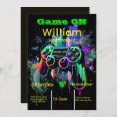 Gamer, Next Level, Player One, 13. Video Game Einladung (Vorne/Hinten)