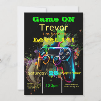 Gamer, Next Level, Player One, 14. Video Game Einladung