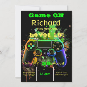 Gamer, Next Level, Player One, 16. Video Game Einladung