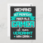 Gamer Nicht Perfekt aber Nah Dran Zocker Gaming Postkarte (Vorne/Hinten)