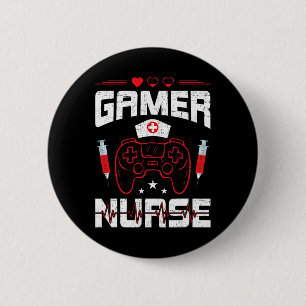 Gamer Nurse Video Gamer Gaming 1 Button