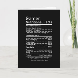 Gamer Nutriacts Funny Gaming Console Geschenk Karte