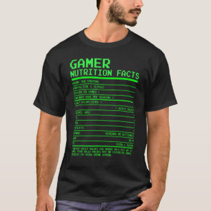 Gamer Nutrition Fakten für Video-Spiele für Jugend T-Shirt