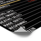 Gamer Nutritional Facts Cool Gamer Video Game Fun Poster (Ecke)