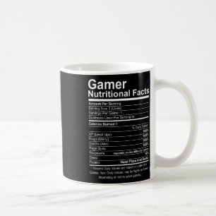Gamer Nutritional Facts Cool Gamer Video Game Funn Kaffeetasse
