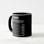 Gamer Nutritional Facts Cool Gamer Video Game Tasse (Vorderseite Links)