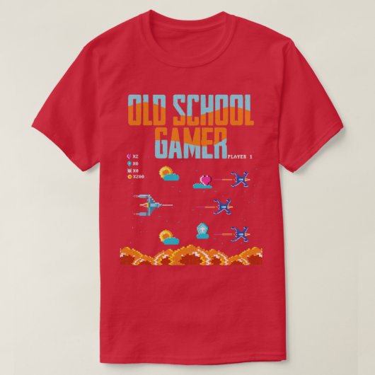 Gamer Old School Gamer T-Shirt (Design vorne)