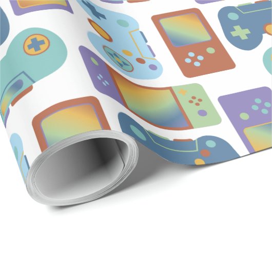Gamer on Wrapping Paper Geschenkpapier (Rolleneckpunkt)