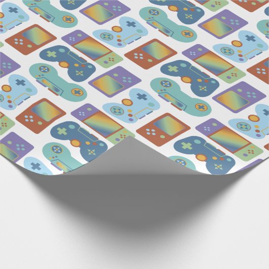 Gamer on Wrapping Paper Geschenkpapier (Ecke)