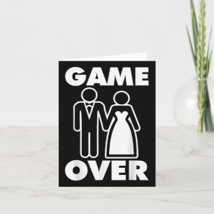 Gamer Over Bride Groom Funny Wedding Karte