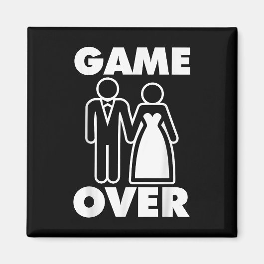 Gamer Over Bride Groom Funny Wedding Magnet (Vorne)