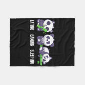 Gamer Panda Ess Gaming Schlafen für Multiplayer Fleecedecke (Vorderseite (Horizontal))