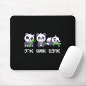 Gamer Panda Ess Gaming Schlafen für Multiplayer Mousepad (Mit Mouse)