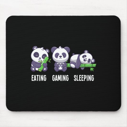 Gamer Panda Ess Gaming Schlafen für Multiplayer Mousepad (Vorne)