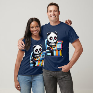 Gamer Panda - Niedliches Pixel Art Arcade Design T-Shirt