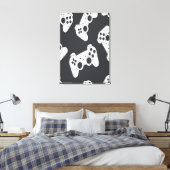 Gamer Pattern Artwork Leinwanddruck (Insitu (Schlafzimmer))