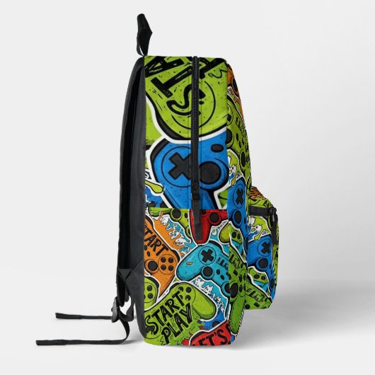 Gamer Pattern Backpack Bedruckter Rucksack (Links)