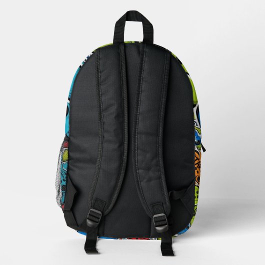 Gamer Pattern Backpack Bedruckter Rucksack (Rückseite)