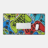 Gamer Pattern Desk Mat Schreibtischunterlage (Tastatur & Maus)