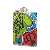 Gamer Pattern Flasche Flachmann (Links)