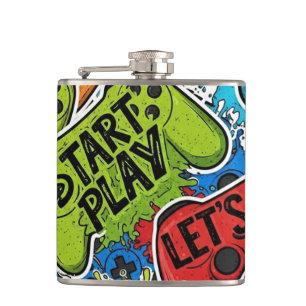 Gamer Pattern Flasche Flachmann