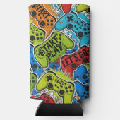 Gamer Pattern Foam Can/Bottle Cooler Selters Dosenkühler (Rückseite)