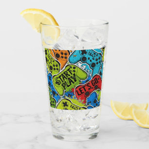 Gamer Pattern Glas Tasse