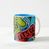 Gamer Pattern Kaffeetasse (VorderseiteRechts)