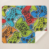 Gamer Pattern Sherpa Blanket Sherpadecke (Vorderseite (Horizontal))