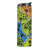 Gamer Pattern Thermo-Tasse Thermosbecher (Nach links gedreht)