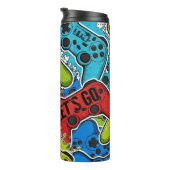 Gamer Pattern Thermo-Tasse Thermosbecher (Nach rechts gedreht)